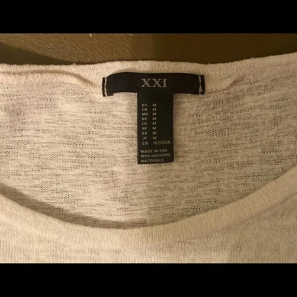 White Cropped Top, brand XXI size Medium - Picture 2 of 2